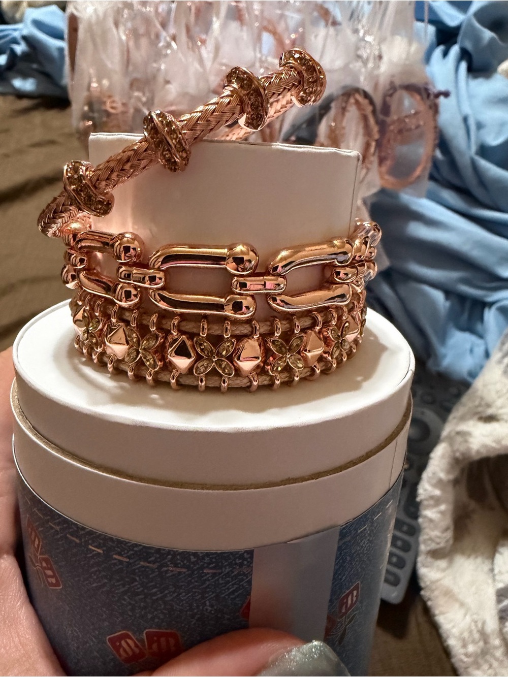Spring Stack: Rose Gold Women's Stackable Bracelet Set